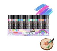 Double Tip Glitter Markers, Card Making Shimmer Pens, 11.81in Functional with Feature, Vibrant Material Handcraft Tool, Reliable Applicator with Design, School Tool for Students and Classrooms