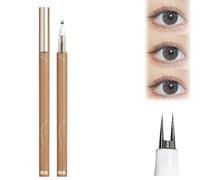 Double Tip Lower Eyelash Pencil, Upgraded 3D Waterproof Eyelash Pen Eye Liner Liquid Eyeliner, Dual Pronged Bottom Eyelashes Pen Waterproof Liquid Eyeliner for Makeup (Light Brown)