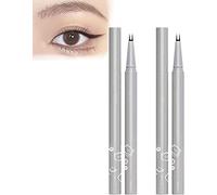 Double Tip Lower Eyeliner Pencil Super Slim Liquid Eyeliner Pen Waterproof Long Lasting Eyeliner Eye Makeup Tool for Women and Ladies (Black+Brown)