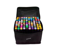 Double Tip Markers Set, Coloring Sketching Markers, Set de arte permanente, Creative Drawing Markers, Fine And Brush Tip Markers, Markers With Carrying Case, Double Tip Markers, Journal Markers