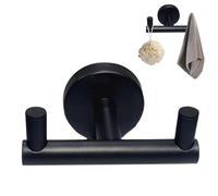 Double Towel Hook - Wall Mounted Organizer, Stainless Steel Robe Hanger with Rustproof Heavy-Duty Build, Space Saving Utility Rack, Bathroom Hardware Accessory for Hanging Towels, Coats, Bags