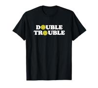 Double Trouble Funny Cute Pickleball Dink Team 80s Retro Camiseta