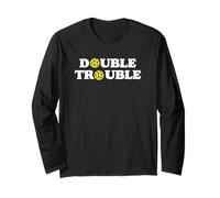 Double Trouble Funny Cute Pickleball Dink Team 80s Retro Manga Larga