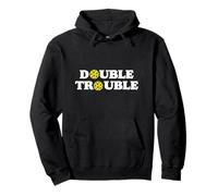 Double Trouble Funny Cute Pickleball Dink Team 80s Retro Sudadera con Capucha