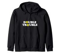Double Trouble Funny Cute Pickleball Dink Team 80s Retro Sudadera con Capucha