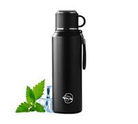 Double Wall Bottle, Hot Drink Vacuum, 1000ml Insulated Mug with Straw, Stainless Steel Thermal Container, Travel Bottle with Leak Proof Lid, Outdoor Hydration for Camping Hiking