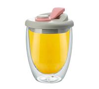 Double Wall Glass Coffee Cup - Taza de café aislada de 350 ml, vidrio de borosilicato resistente al calor, a prueba de fugas | Taza de viaje para bebidas calientes y frías, té, , leche, postres