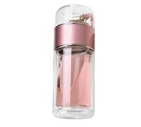 Double Wall Glass Tea Infuser Bottle, Leakproof Travel Tea Tumbler, Travel Mug, 2.6x2.6x9.45 Inches, Portable Hot & Cold Beverage Container, Holder for Refreshment Lover
