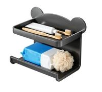 Double Wall Mounted Storage Rack - No Drill Adhesive Bathroom Tissue Holder