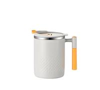 Double Wall Stainless Steel Coffee Mug Heat-Resistant Anti-Scalding 304 Thermos Cup With Handle Leak-Proof Lid para Cafe(Color3)