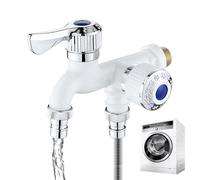 Double Water Outlet Faucet - 0.79 Inch Wall-Mount Faucets | Pp Faucet for Kitchen Sink - Ceramic Core Durable High-Temperature Design for Washing Machine Mop Pool and Household Water Use