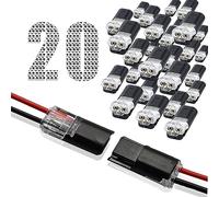 Double-wire Plug-in Connector with Locking Buckle, Double-wire Push-in Connector with Locking Buckle, Double Wire Plug In Connector, Double Wire Push Connector - No Wire Stripping Cutting (20PCS)
