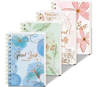 DoubleCare 4 cuadernos estéticos en espiral para mujer, 640 páginas, tapa dura, diario de línea recta horizontal, bonito cuaderno de diario, cuadernos de notas para hombres y mujeres, 4 colores