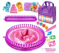 DoubleCare Conjunto de telar círculo ovalado púrpura herramienta de tejido circular ovalada adecuada para hacer sombreros y bufandas