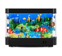 DoubleCare Tanque de peces falso, lámpara virtual de peces en movimiento del océano, decoración de acuario falsa, decoraciones artificiales realistas para acuario para dormitorio y oficina, color