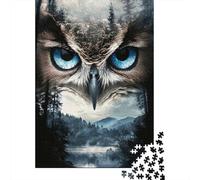 DoubleExposureOwl Rompecabezas para Adultos ForestArt 1000 Piezas de Papel Reciclado para Adultos Difícil y Desafiante 38x26cm/1000pcs