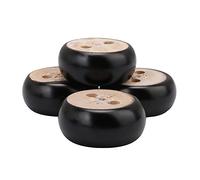 Doublelife Furniture Legs Paquete de 4 Patas Redondas de Madera de eucalipto Negro de 30 mm de Altura, para Muebles, sofá, Armario, sofá