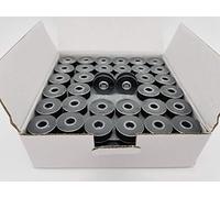 DOUBLELIN Bobina preenrollada LPB-40S2, lado de plástico, talla L (SA155, talla 9.4), negro, 144, 40S/2 poliéster para costura, compatible con Babylock, Barudan, Brother, Juki, Singer, Tajima y más