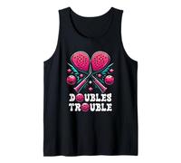 Doubles Trouble Pickleball Pickle Ball Pickle Ball Pink Paddle Sport Camiseta sin Mangas