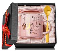 Doublewhale - Regalo 50 Años para Mujer, 49+1 Idea para Cumpleaños, Taza de Café 400 ml Con Impresión de Oro para Mamá, Hermana, Esposa, Tía