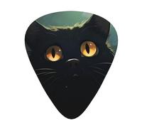 Doubtful Cat Head - Juego de 12 púas de guitarra con patrón de cabeza de gato, disponible en 3 grosores, adecuadas para guitarras acústicas y eléctricas