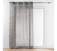 Douceur d’Intérieur Pandore - Visillo, con Ojales, 140 x 240 cm, Negro, Arenado, Estampado