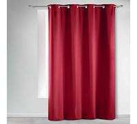 Douceur d'Intérieur 1 Anillos de Cortina de 140 x 240 cm, Color Caramelo Oculto, Tela, Rojo