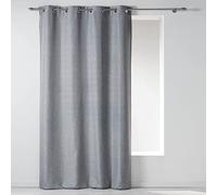 Douceur d'Intérieur 1 Unidad Anillos Cortina 140X260 Chambray Uni Newton, Tela, Gris (Gris), 140x260x260 cm