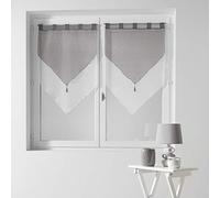 douceur d'Intérieur 1620383 - Cortinas con acabado triangular, color Blanco/Gris, talla 2 x 60 x 90 cm