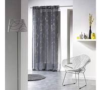 douceur d'Intérieur 1623654, Visillo con Anillas, 140 X 240 Cm, Bully, Visillo Estampado Plata, Gris