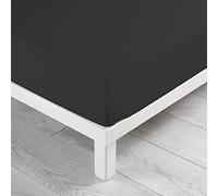 Douceur D'Intérieur - 1640668, Sabana Ajustable 1 Persona, 90 X 190 Cm, Lit Uni, Liso 57 Hilos, Negro