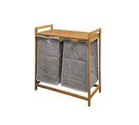 Douceur d'Intérieur 1801442 - Mueble para Ropa con 2 cestas de poliéster y bambú, Multicolor, 64 x 33 x 73 cm