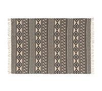 Douceur d'Intérieur, Alfombra Rectangular con Flecos, 120 x 170 cm, algodón, Yute Impreso, grillete
