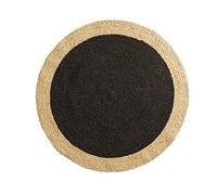 Douceur d'Intérieur Alfombra Redonda, Algodón Yute, Negro/Dorado, (0) 120 CM
