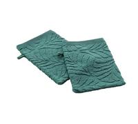 Douceur d'Intérieur Amazone - 2 Manoplas de baño, 15 x 21 cm, Esmeralda, de 100% algodón