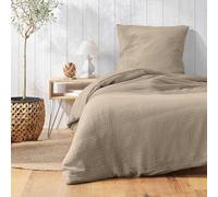 Douceur d'Intérieur Angélia - Juego de Cama, con 2 Piezas, 140 x 200 cm, Arena, Gasa de algodón