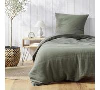 Douceur d'Intérieur Angélia - Juego de Cama, con 2 Piezas, 140 x 200 cm, Caqui, Gasa de algodón