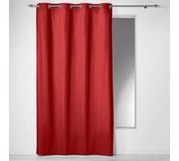 Douceur d'Intérieur Anillos DE Cortina 140X240 Panama Uni Rouge, Algodón, Rojo, 140x240x240 cm