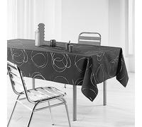 Douceur d'Intérieur Bully - Mantel, Rectangular, 150 x 300 cm, Antracita, poliéster Estampado Metalizado