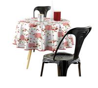 Douceur d'Intérieur Cerise - Mantel Redondo (160 cm de diámetro), PVC Estampado