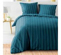 Douceur d'Intérieur Cleo - Juego de Cama, con 3 Piezas, 240 x 220 cm, Azul Noche, Microfibra, Lisa