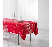 Douceur d'Intérieur Constellation - Mantel, Rectangular, 150 x 240 cm, Rojo, poliéster Estampado Metalizado