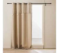 Douceur d'Intérieur Cortina con Ojales (140 x 240 cm) Everest Sand, Algodón/Poliéster con Top