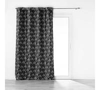 Douceur d'Intérieur, Cortina con Ojales 140 x 260 cm, Jacquard Negro Floriani