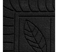 Douceur d'Intérieur Deco Tapis - Felpudo (Polipropileno, 75 x 45 cm), diseño de Hojas, Color Gris