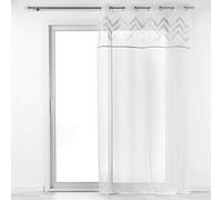 DOUCEUR D'INTERIEUR Delicado para Interior con Ojales., Blanco y Plateado, 140 x 240 cm