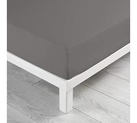 Douceur d'Intérieur Doble, Algodón, Gris ratón, Drap Housse 140 x 190 cm