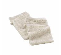 Douceur d'Intérieur Elegance - 2 Guantes de baño (15 x 21 cm) Arena, 100% algodón Liso