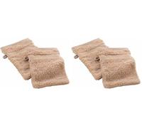 Douceur d'Intérieur Elegance - 2 Guantes de baño (15 x 21 cm) Avellana, 100% algodón Liso (Paquete de 2)