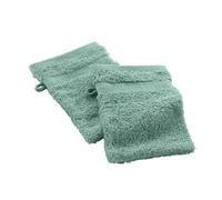 Douceur d'Intérieur Elegance - 2 Guantes de baño (15 x 21 cm) Verde Claro, 100% algodón Liso